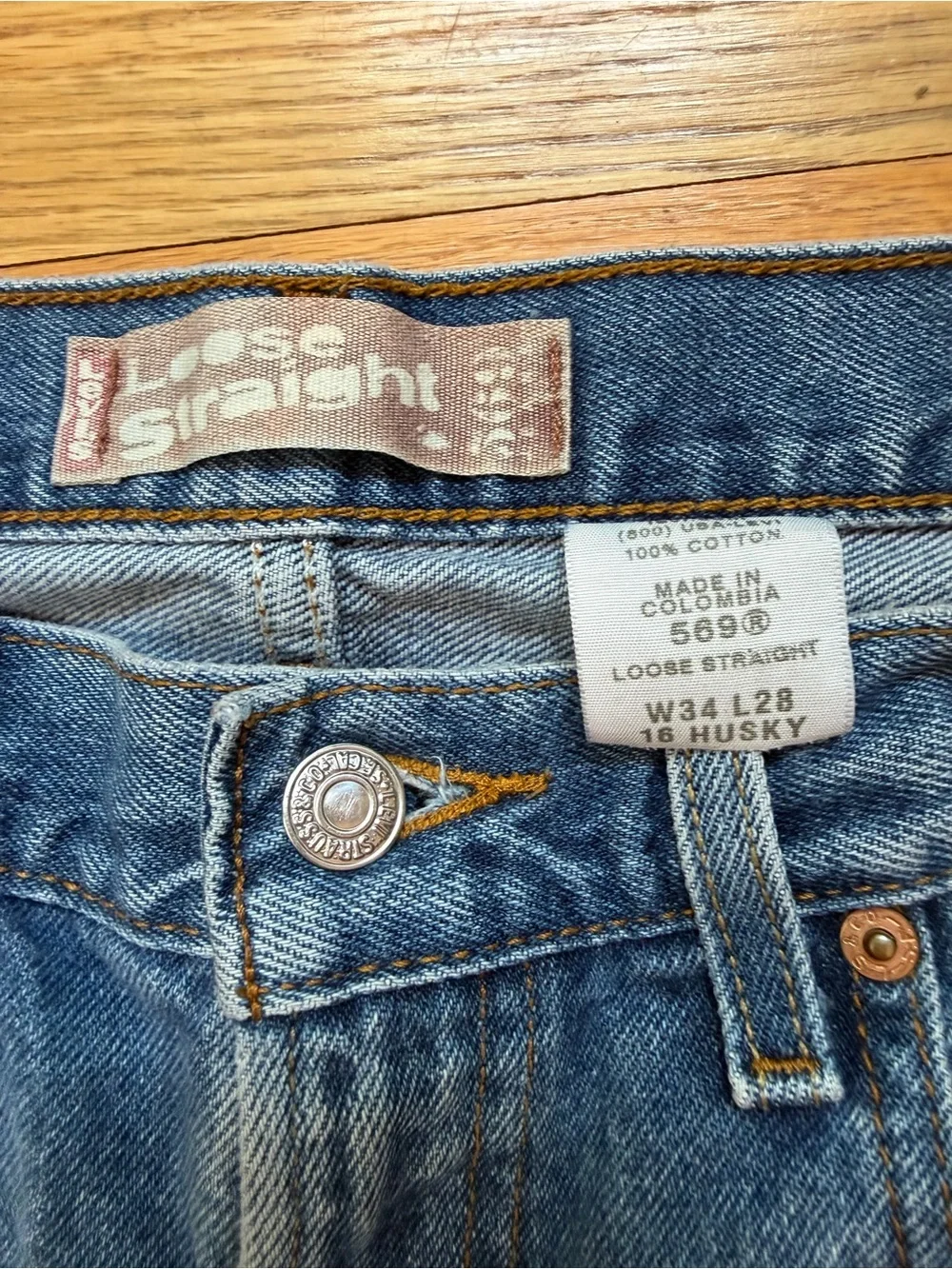 Levi's Men's Loose Fit Straight Dark Blue Denim Jeans- Inseam 28